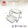 Porcelain hospital food plate buffet dishes square tray for restaurant